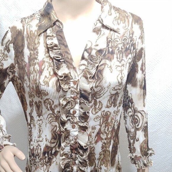 Sioni Blouse for Women Size XL Long sleeves crinkle Top stretch - Picture 11 of 11